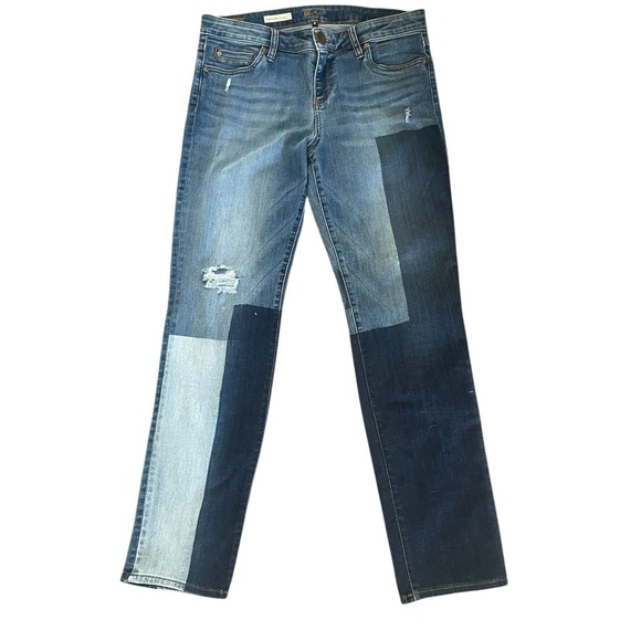 Kut From the Kloth Jeans Size 8 Catherine Boyfriend Patchwork Distressed Hi Rise - Picture 1 of 8